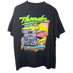 Vintage Graphic Rally Shirt 1984 J.Galt Thunder Kustom Club Size XLarge Neon